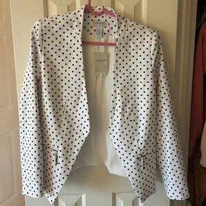 Carmen Marc Valvo Black and White Polka Dot Blazer